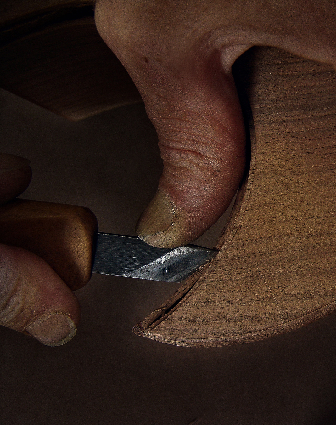 Bindings ledge being cut by Peter Stephen