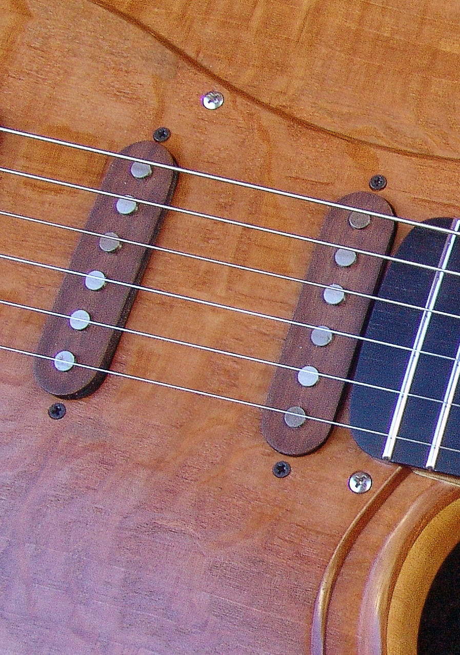 Guitar Maker Peter Stephen, Fender style electric solid body guitar, featuring single coil pickups