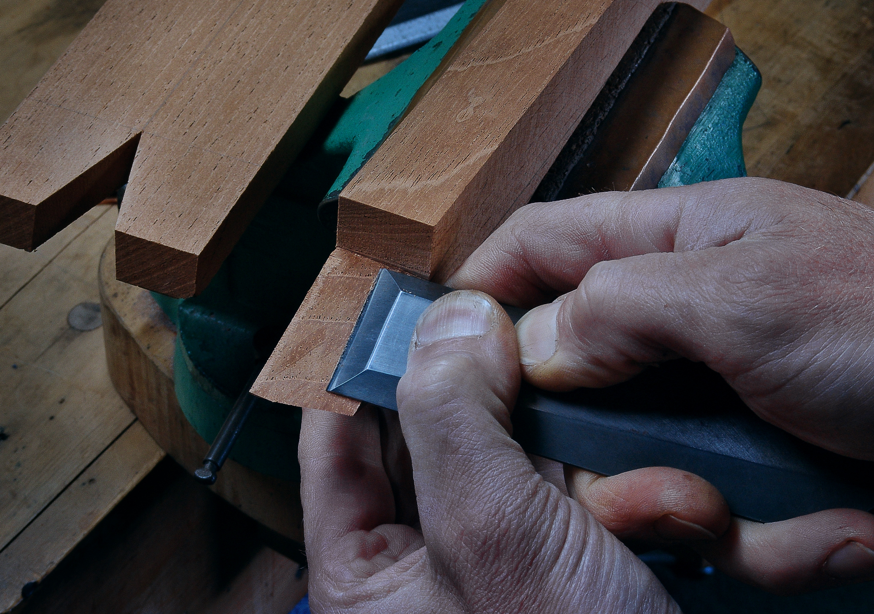 Peter Stephen making birds mouth neck joins
