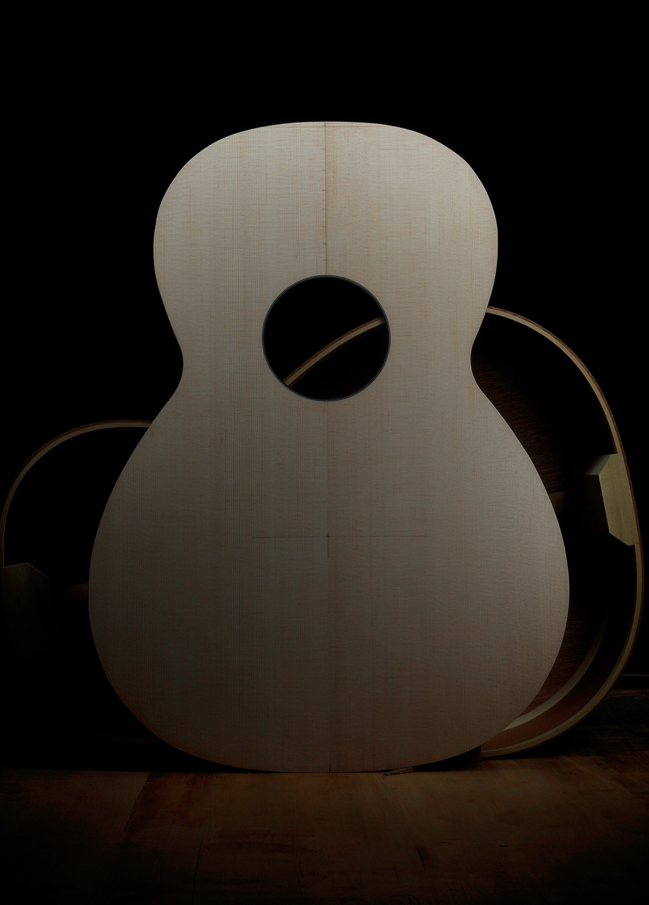 Guitar maker Peter Stephen's guitar soundboard